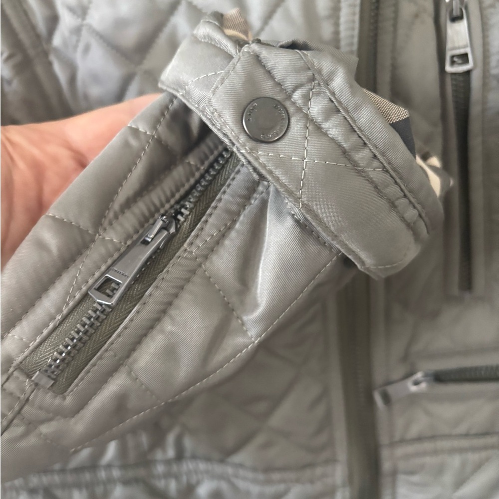 Nwot Burberry gray moto biker  Quilted Jacket Medium women - Picture 7 of 11
